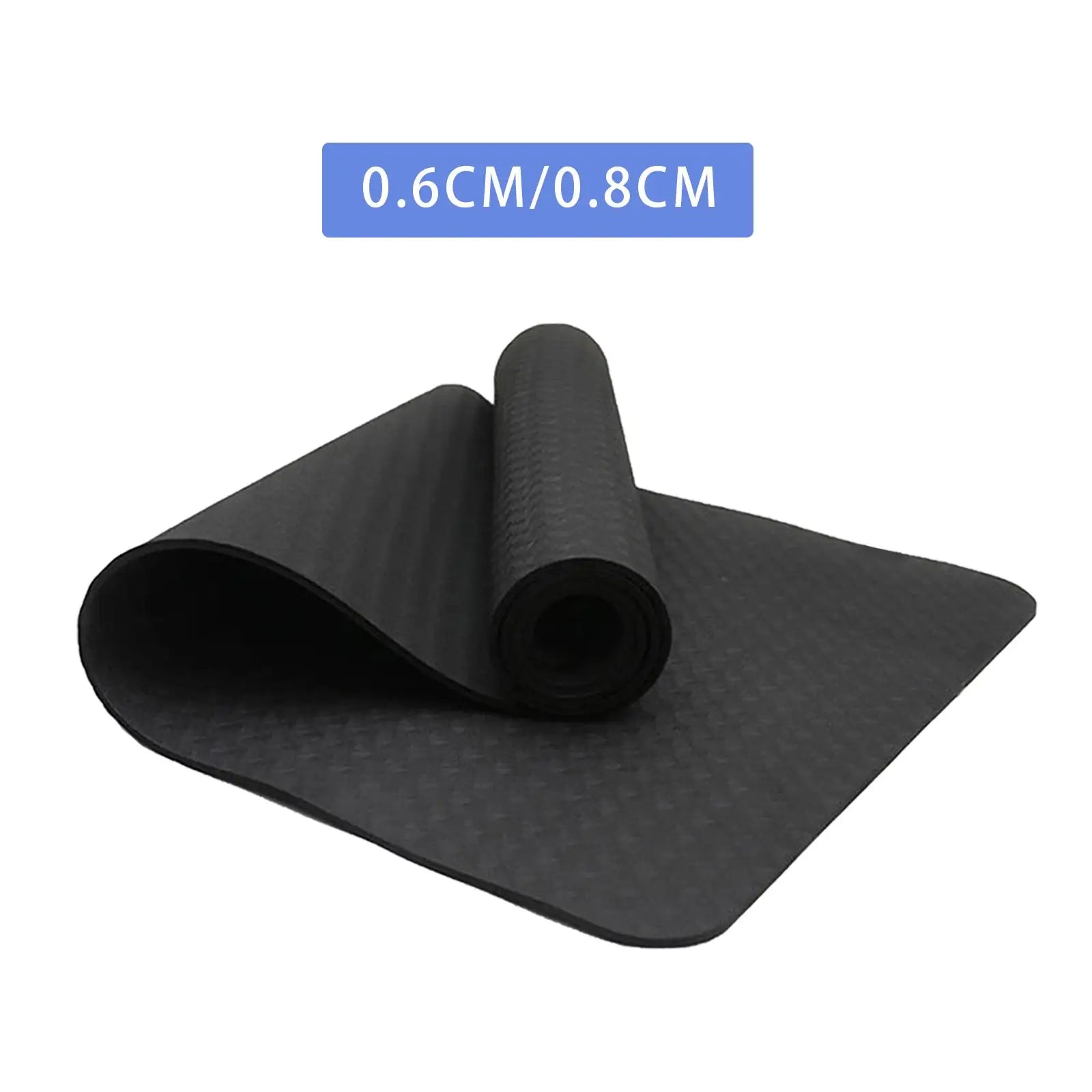 Yoga Mat Tear Resistant Shock Absorbing Black Nonslip Pilates Mat for Fitness Workouts Home Yoga Household Floor Gym Specific