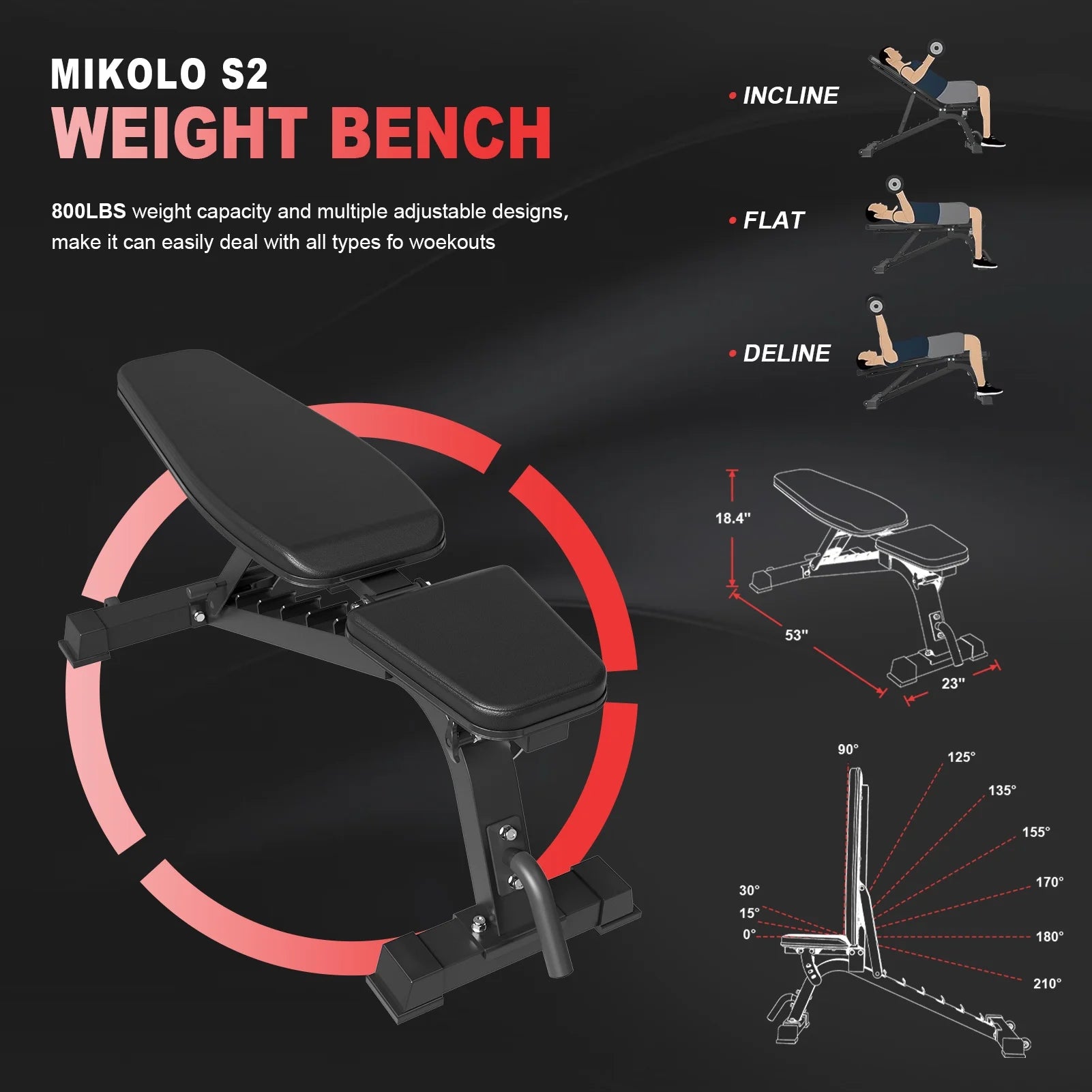 Smith Machine, All-In-One Power Rack Cage with Adjustable Cable Crossover, Vertical Leg Press and Smith Bar with 800 Lbs Capacity Weight Bench